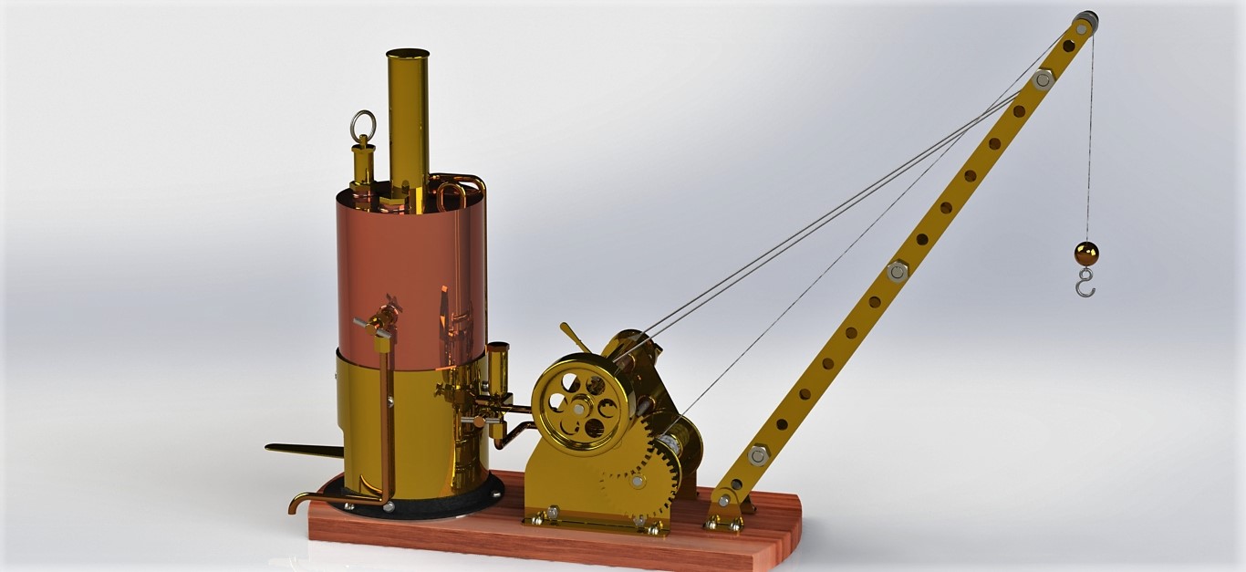 蒸汽起重机结构模型3D图纸 Solidworks设计